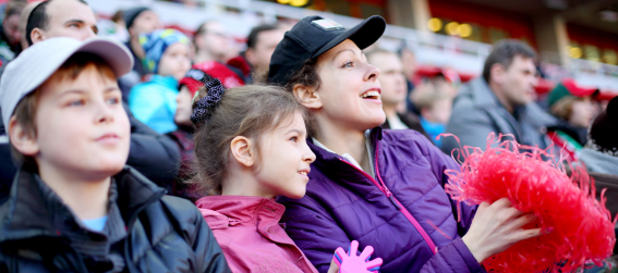 fans cheering at a game